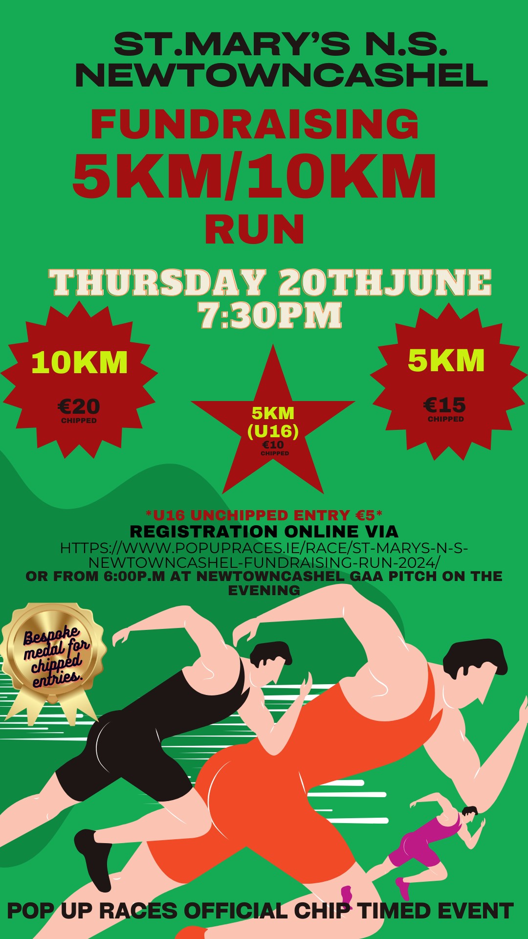 St Mary's N.S. Newtowncashel Fundraising Run 2024 - Pop Up Races